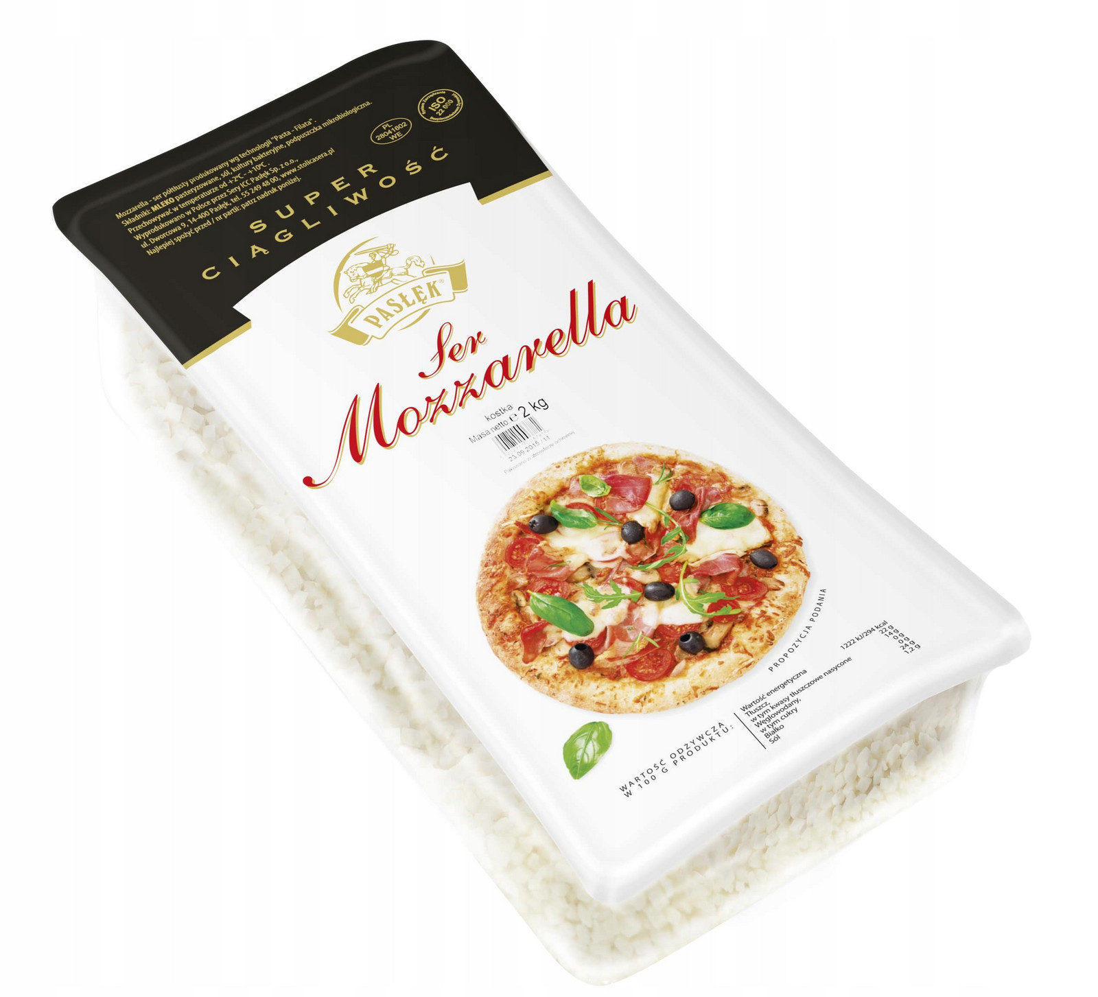 Mozzarella Kostka 2 kg Pasłęk