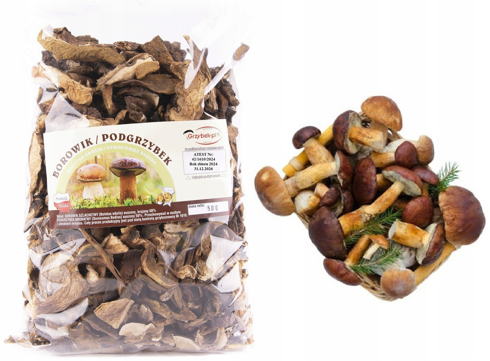 Podhouba+borůvka Krájená 500g Polský Atest 2024 Nová Sklizeň sušené houby