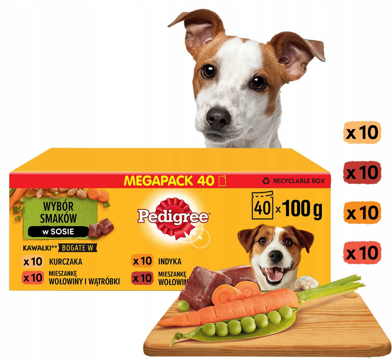 Pedigree Smíšený výběr se zeleninovou omáčkou Ind/Jag/Woł/Kur 40x100g