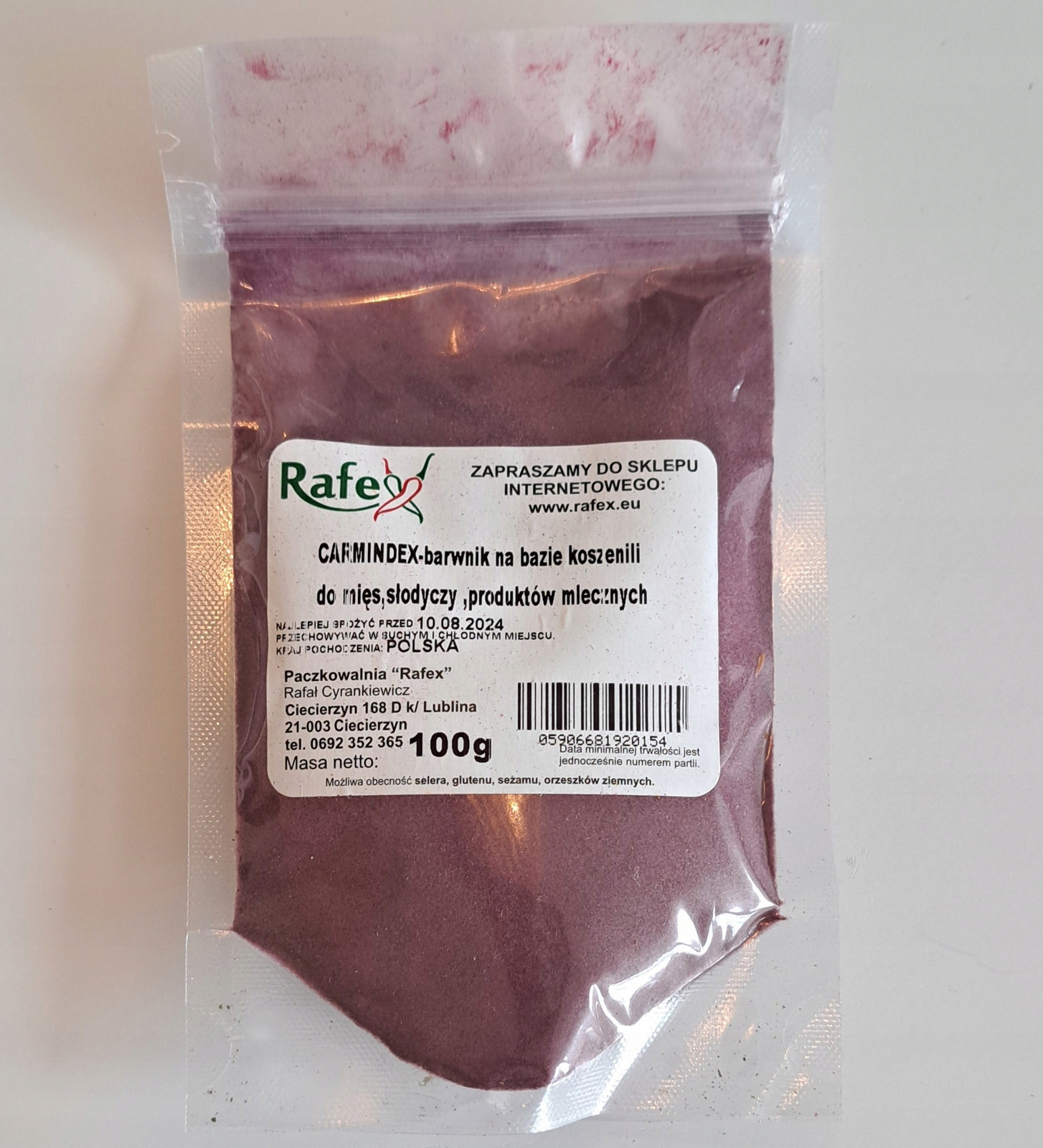 Carmindex Barvivo Na Bázi Košenili 1 Kg Rafex