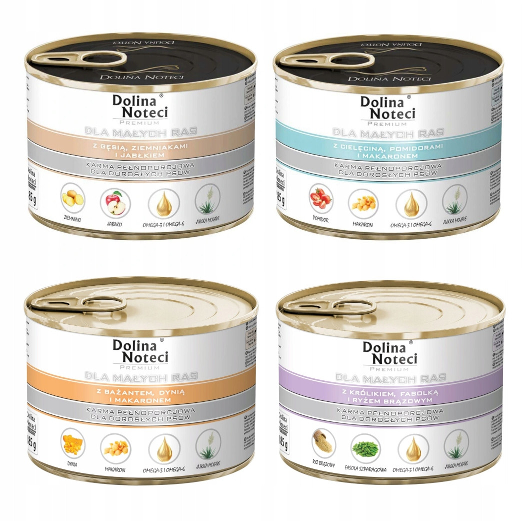 Dolina Noteci Malá plemena Králík fazole a hnědá rýže 12x185g pro malá plemena