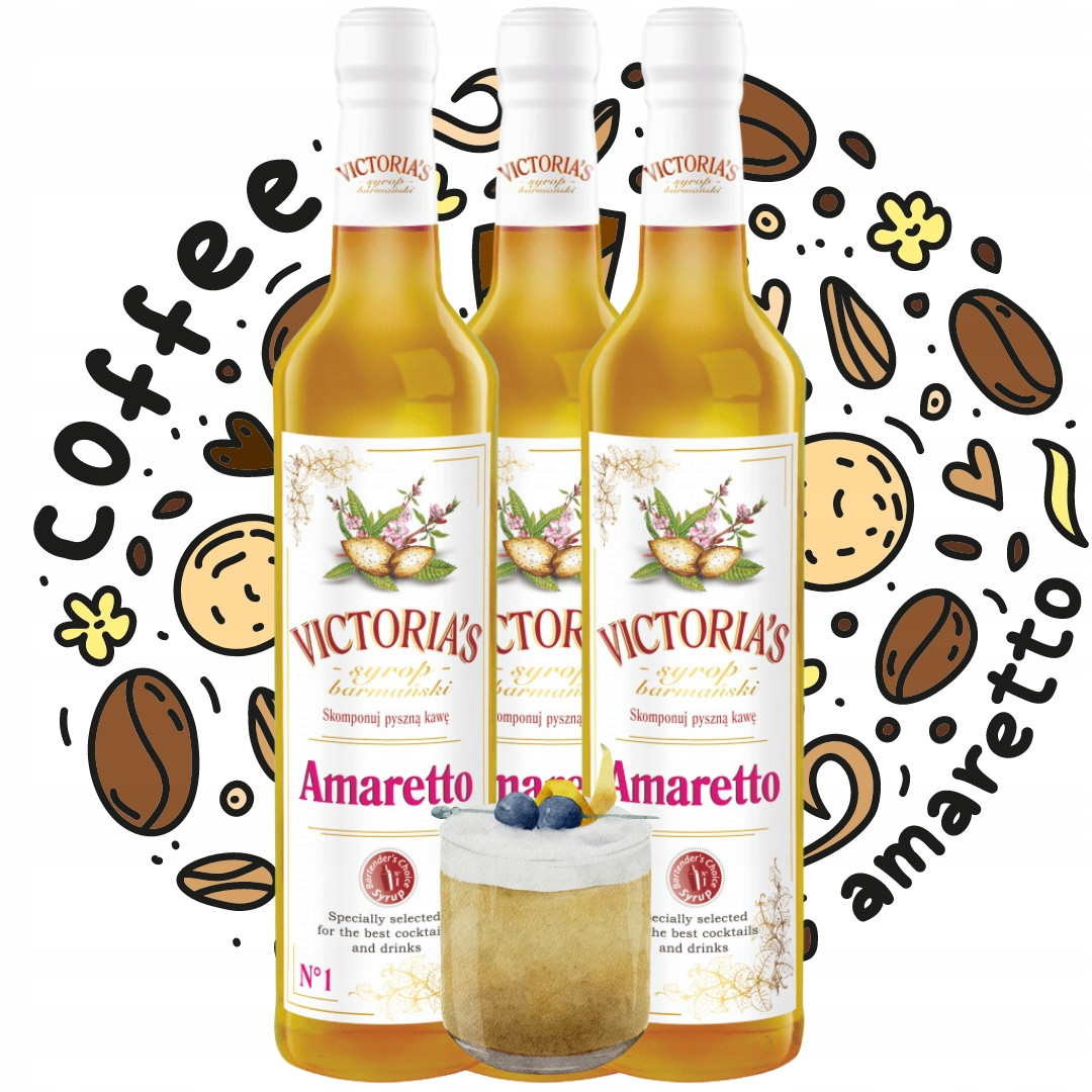 Sirup koncentrát Amaretto barmanský sirup na nápoje 490ml Victoria Sada