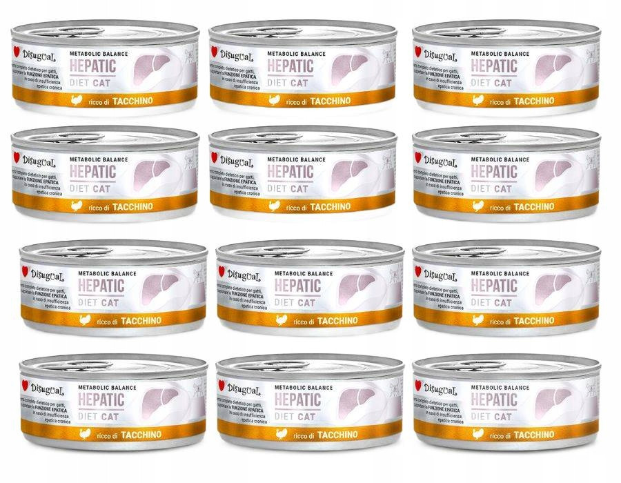 Disugual Krmivo Vlhké Pro Kočky Veterinární dieta Hepatic Krůta 12 x 85 g