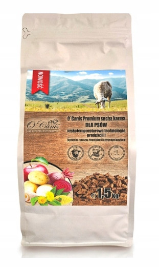 Suché krmivo pro psy O'Canis Premium, za studena lisované, Jehněčí 1,5 kg