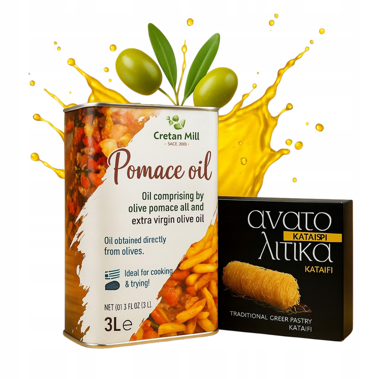 Extra panenský řecký olivový olej, těsto na dubajskou čokoládu