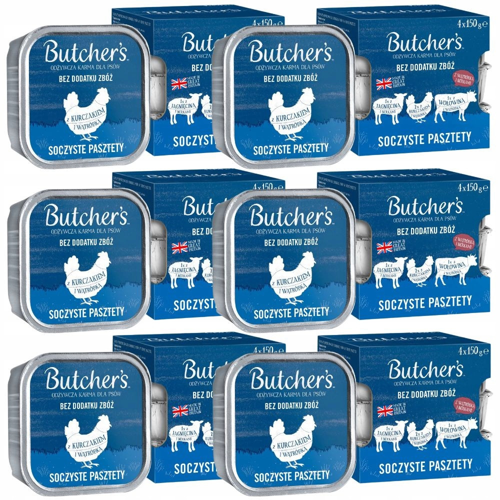 Butcher's Dog Original hovězí/kuřecí/jehněčí vanička 4x150g