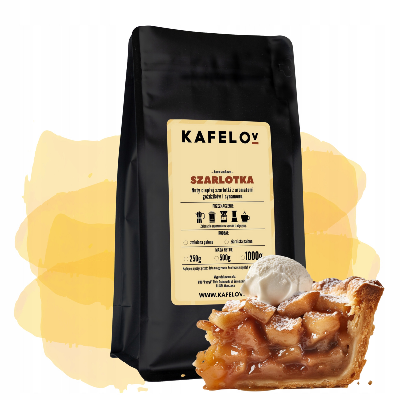 Káva ochucená Kafelov Jablečný Koláč mletý 1 kg