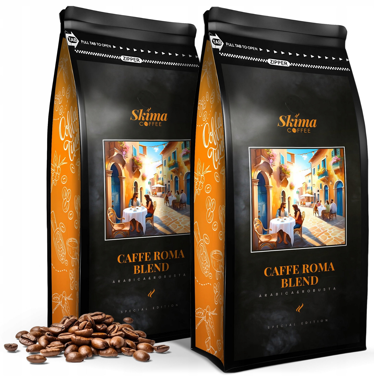 Káva zrnková 2x1 kg Caffe Roma Blend (special Edition) do kávovaru +dárek