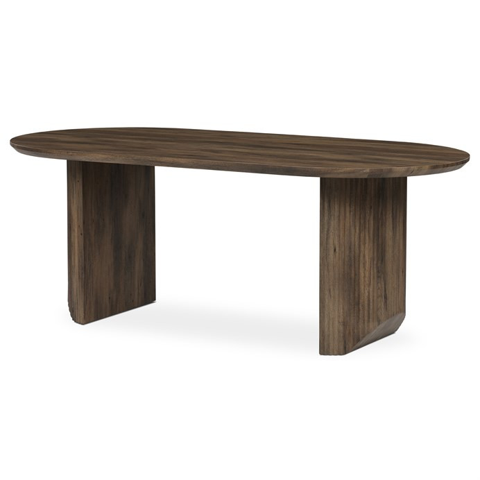 Jídelní stůl SORETO — 200x100x77 cm, MDF, dekor dub/ ořech Tmavě hnědá