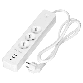 Smart prodlužovací kabel ORNO OR-SH-17520/W, 1,8m 2xUSB+USB-C WiFi TUYA