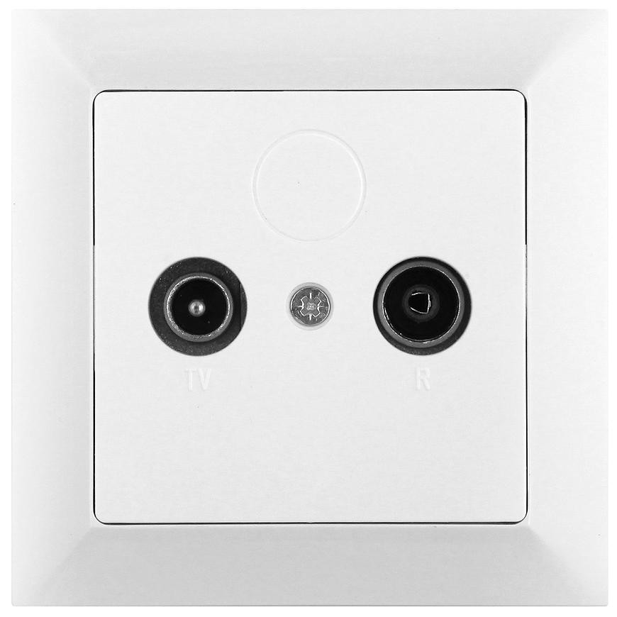 Zásuvka RTV koncová Medium bílá