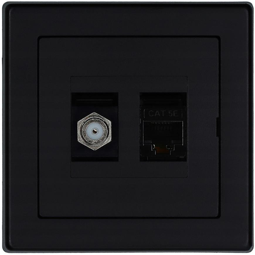 Antená zásuvka + RJ-45 černy Imperia