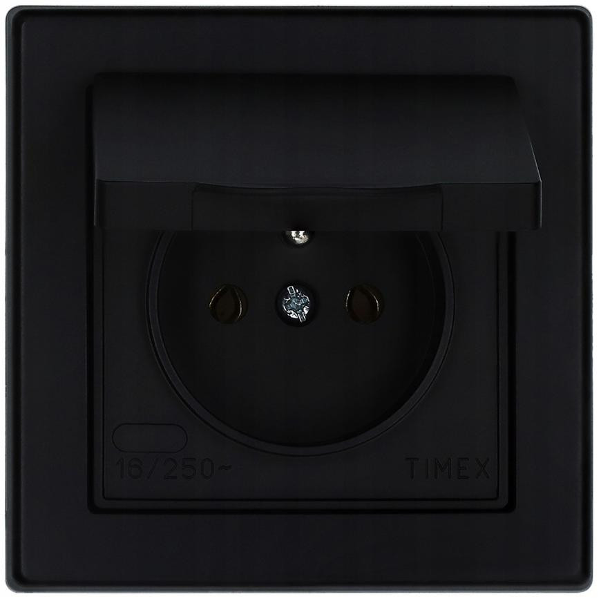 Zásuvka jednoduchá IP44 vodotesná černy Imperia