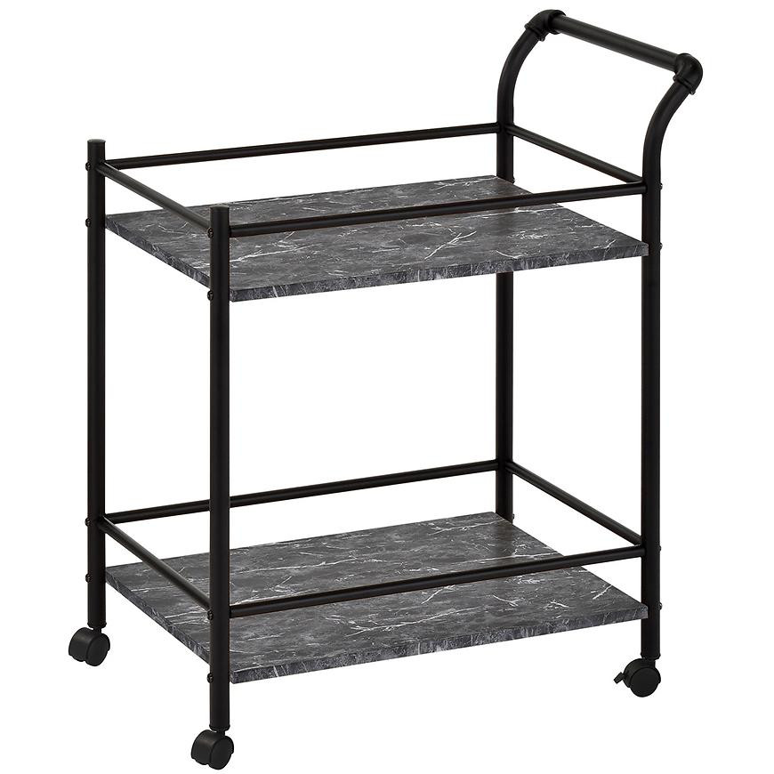 Kuchyňský vozík GC5334-1 černý mramor/černá