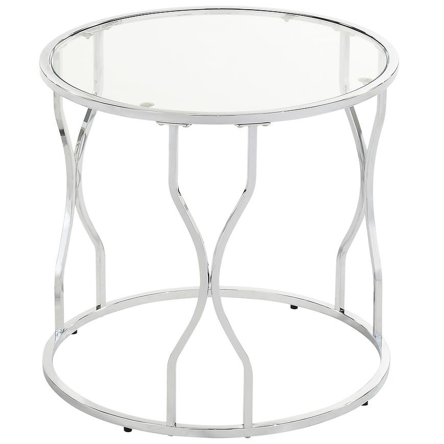 Odkládací stolek GC7281 55x55x53 chrom/sklo