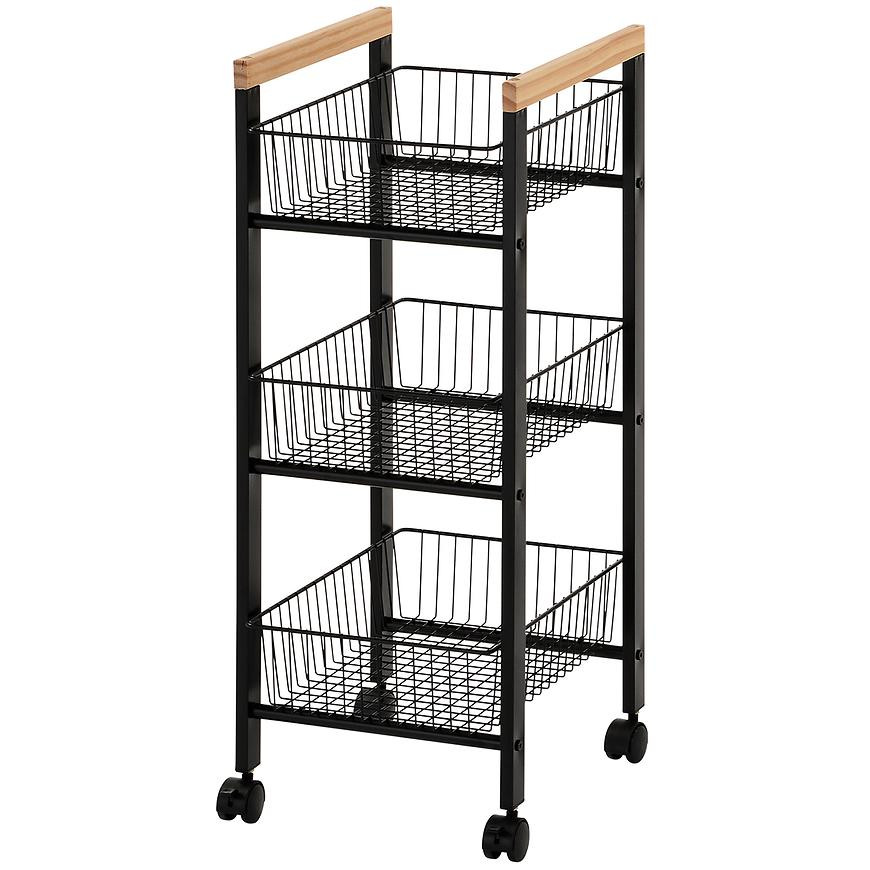 Úložný vozík 3patrový GC6010 3 černá/přírodní