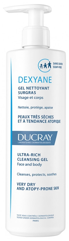 Ducray Ultra výživný mycí gel Dexyane (Ultra-Rich Cleansing Gel) 400 ml