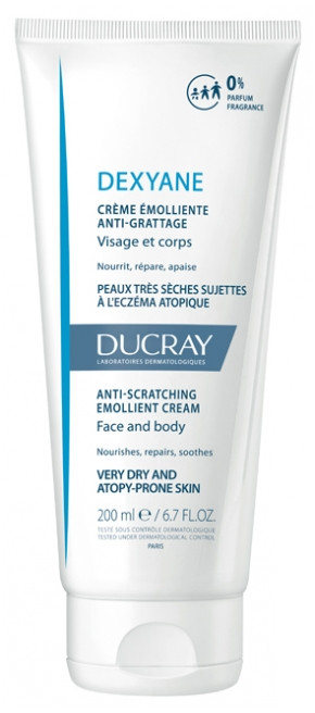 Ducray Emolienční krém pro suchou pokožku se sklonem k atopickému ekzému Dexyane (Anti-Scratching Emollient Cream) 200 ml
