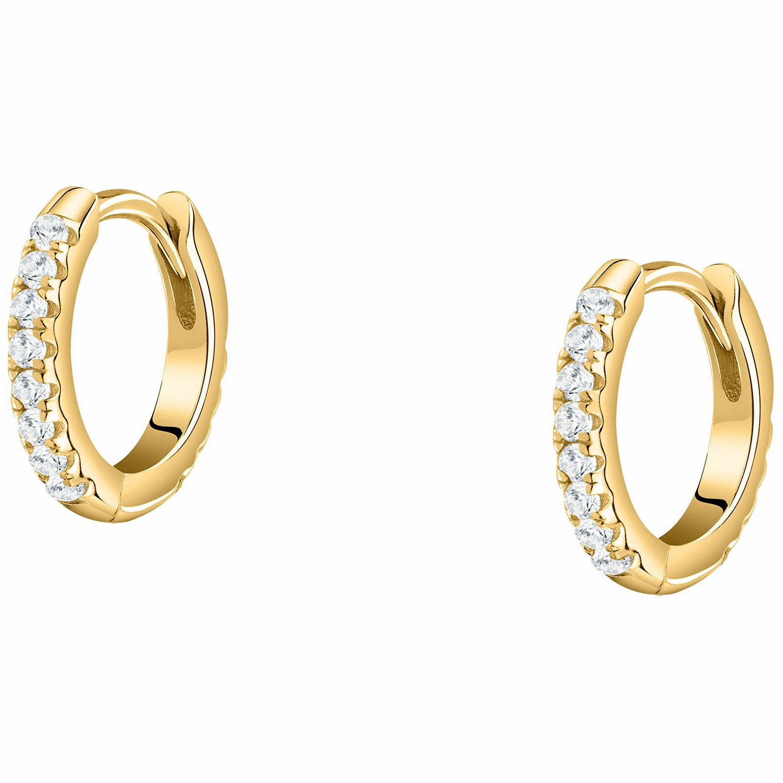 La Petite Story Pozlacené kruhy s čirými zirkony Silver LPS01AWV34