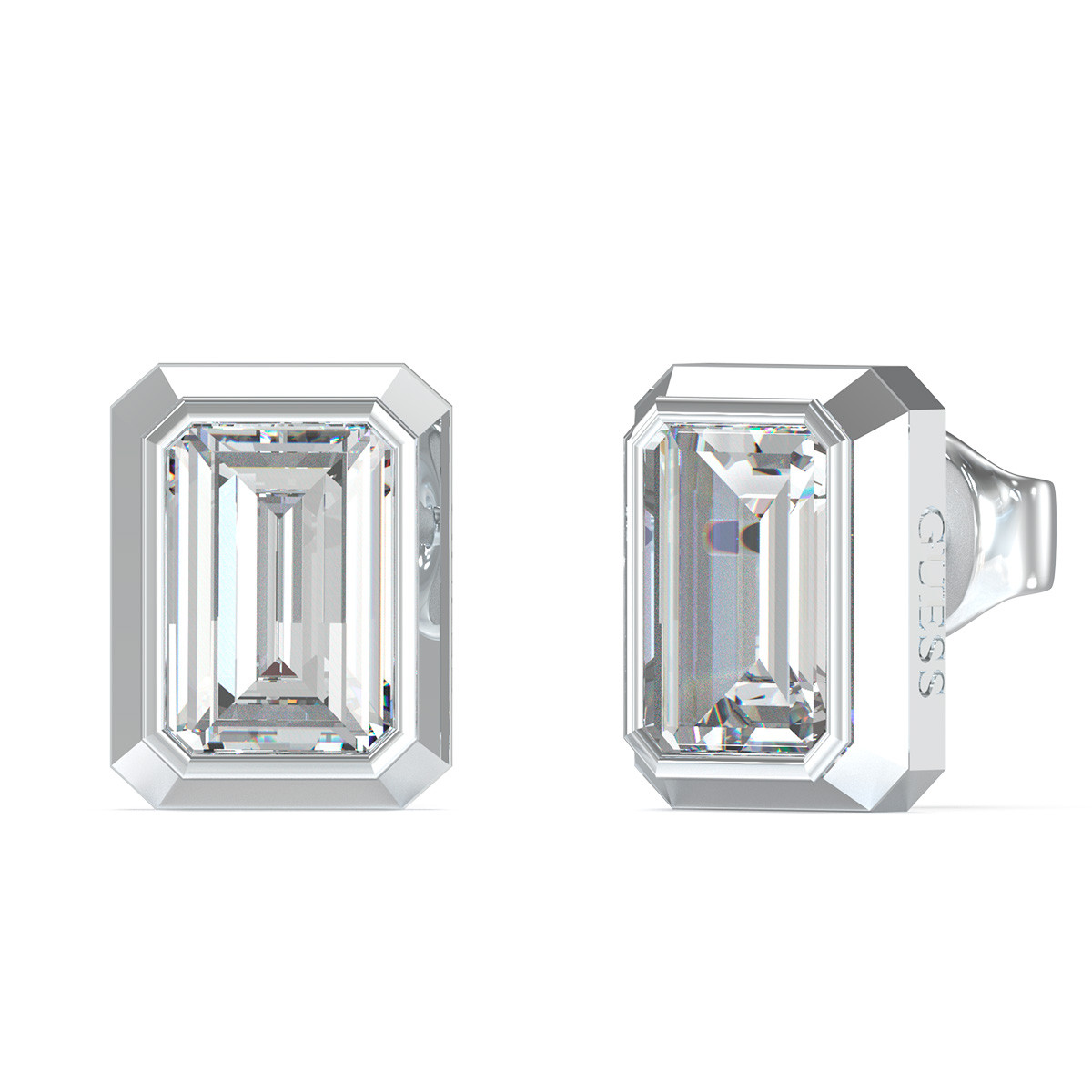 Guess Hranaté ocelové náušnice 4G Light JUBE05250JWRHT/U