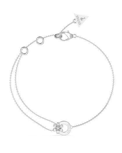 Guess Něžný ocelový náramek s květinou Lily JUBB05111JWRH 18,4 cm