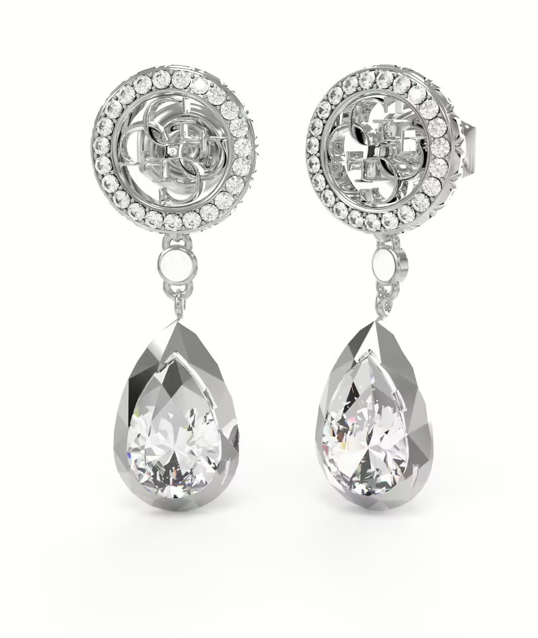 Guess Třpytivé ocelové náušnice 4G Light JUBE05235JWRHT/U