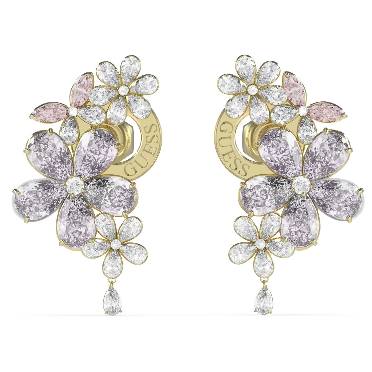 Guess Nádherné pozlacené náušnice květiny Lily JUBE05101JWYGMCT/U
