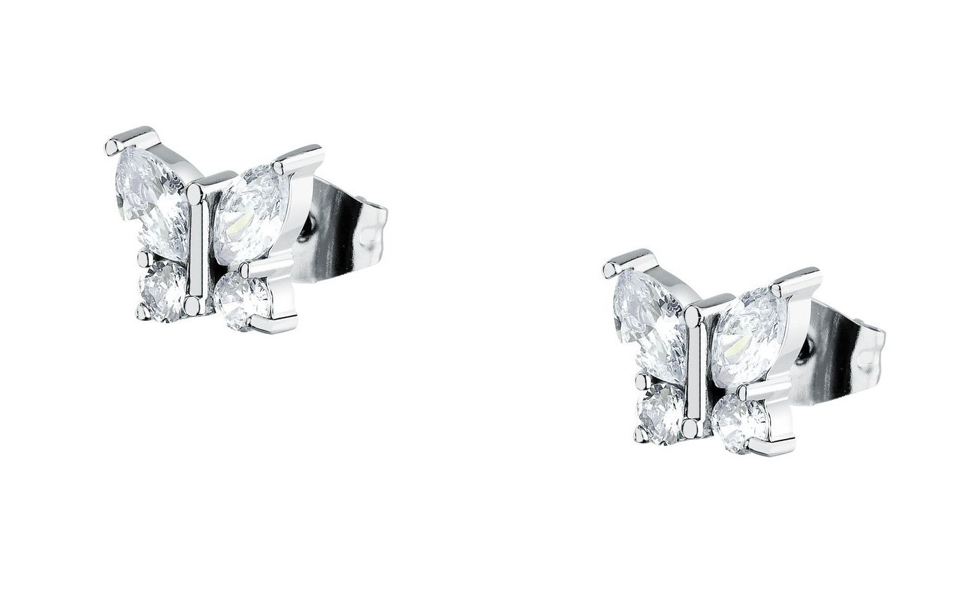 La Petite Story Ocelové motýlkové náušnice se zirkony Friendship LPS01ARR104