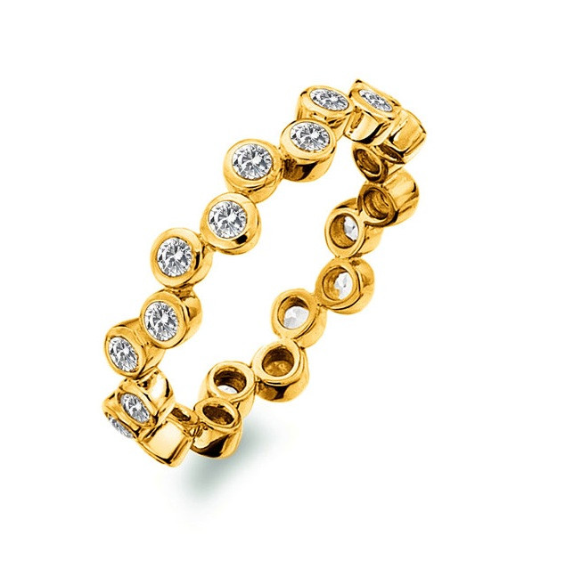 Hot Diamonds Luxusní pozlacený prsten s topazy a diamantem Gemstone DR294 56 mm