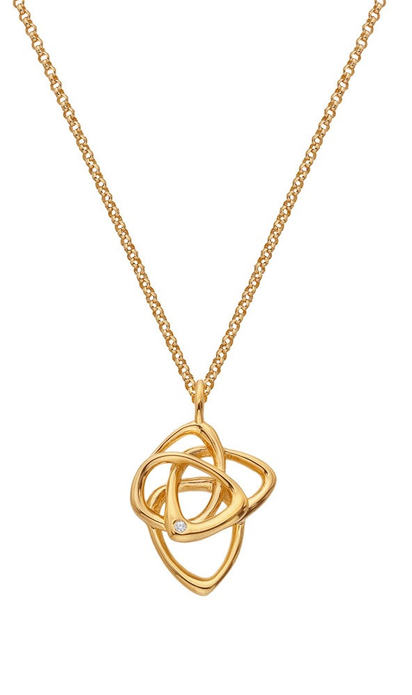 Hot Diamonds Pozlacený náhrdelník s diamantem Golden Edit Hope DP1085 (řetízek, přívěsek)