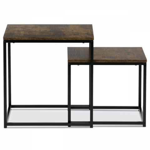 Set 2 ks odkládacích stolků, MDF, dekor divoký dub, kov, černý lak AF-076 OLW AF-076 OLW Autronic