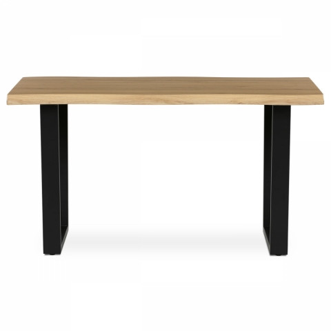 Stůl jídelní, 140x80x75 cm, MDF deska, dekor divoký dub, kovová nohy ve tvaru U, černý matný lak HT-F4214 OAK HT-F4214 OAK Autronic