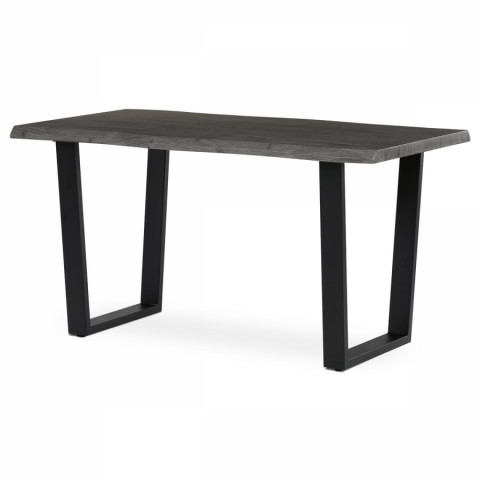Stůl jídelní, 140x80x75 cm, MDF deska, dekor šedý dub, kovová nohy ve tvaru U, černý matný lak HT-F4214 GREY HT-F4214 GREY Autronic