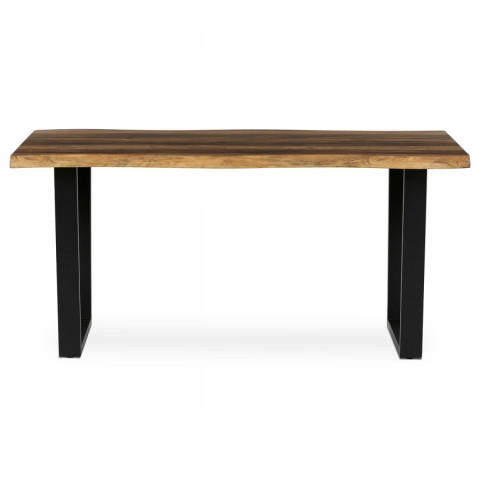 Stůl jídelní, 160x90x75 cm, MDF deska, dekor staré dřevo, kovová nohy ve tvaru U, černý matný lak HT-F4216 OLW HT-F4216 OLW Autronic