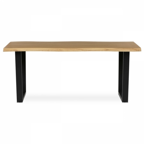 Stůl jídelní, 180x90x75 cm, MDF deska, dekor divoký dub, kovová nohy ve tvaru U, černý matný lak HT-F4218 OAK HT-F4218 OAK Autronic