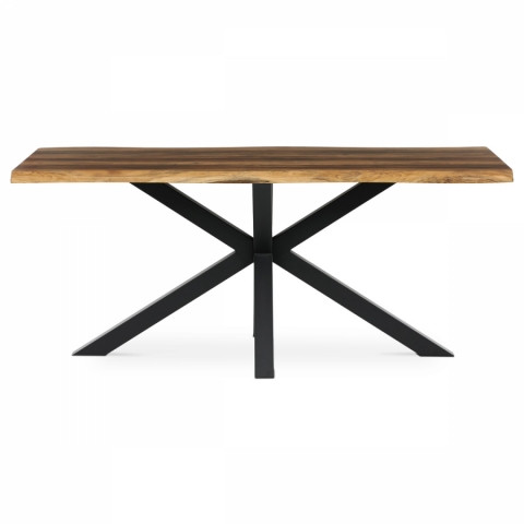 Stůl jídelní, 180x90x75 cm, MDF deska, dekor staré dřevo, kovová noha ve tvaru hvězdy, černý lak HT-F4618 OLW HT-F4618 OLW Autronic