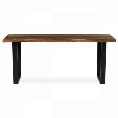 Stůl jídelní, 180x90x75 cm, MDF deska, dekor staré dřevo, kovová nohy ve tvaru U, černý matný lak HT-F4218 OLW HT-F4218 OLW Autronic