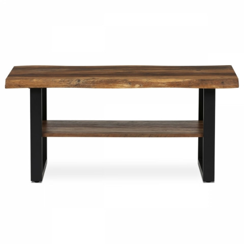 Stůl konferenční, 120x60x55 cm, MDF deska, dekor staré dřevo, kov, police, černý lak CT-F4212 OLW CT-F4212 OLW Autronic