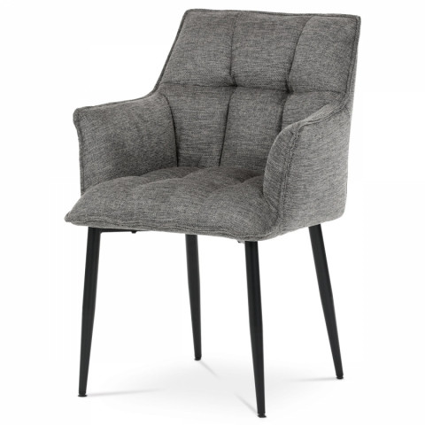 Židle jídelní, šedá vodoodpudivá látka, černý matný lak, kovové nohy DCH-J2139 GREY2 DCH-J2139 GREY2 Autronic