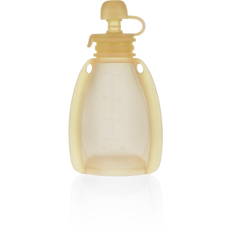 Zopa Silicone Refillable Baby Food Pouch kapsička na jídlo 0 m+ Transparent Yellow 120 ml