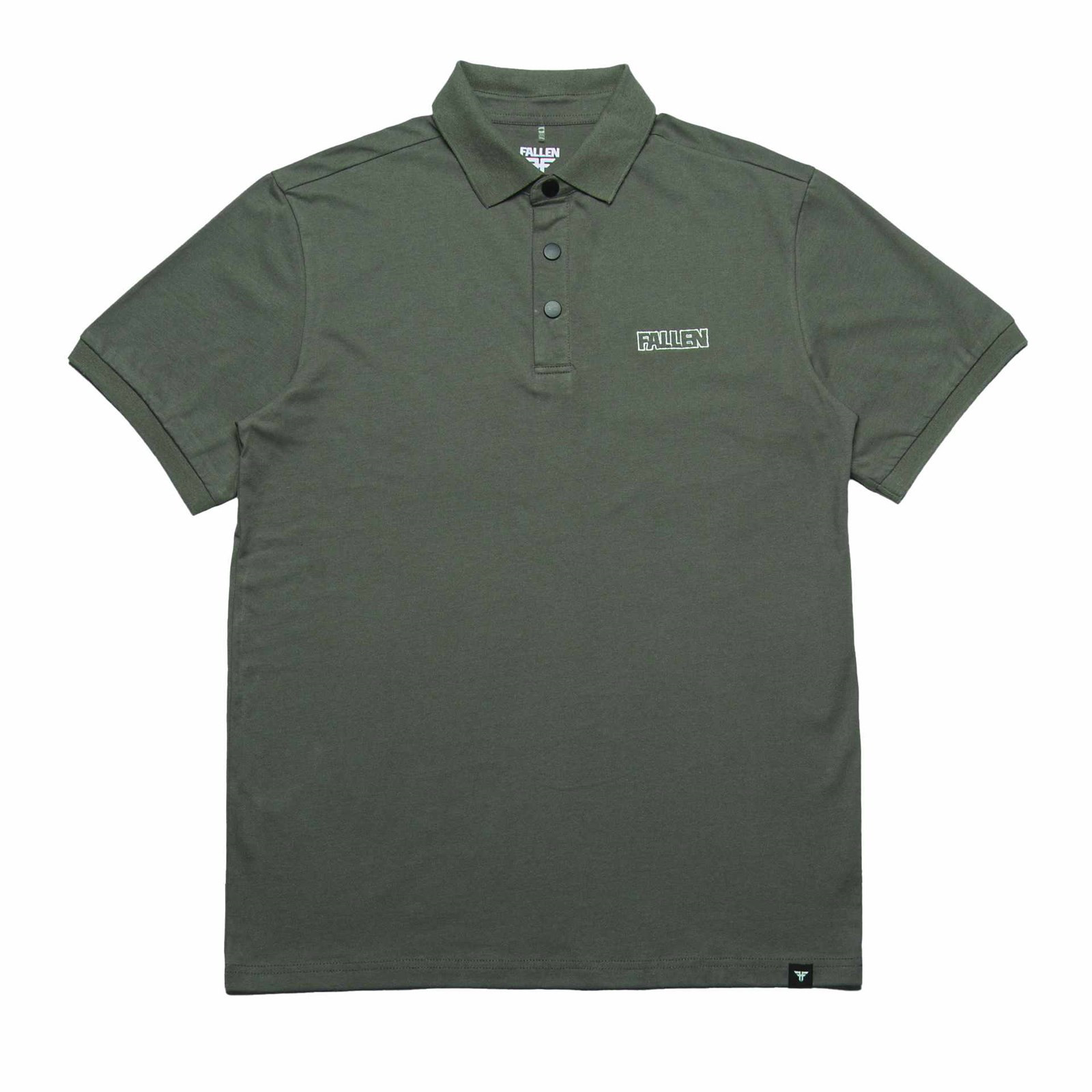 triko FALLEN - Polo Oversize Tee Olive White (OLIVE WHITE)