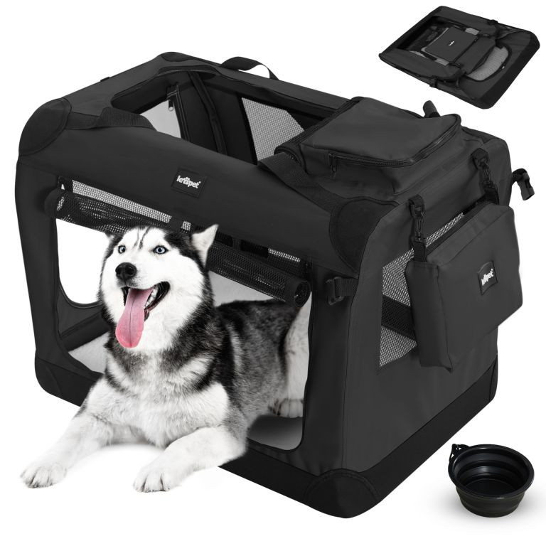 Leopet Přepravní box pro psy XXL, 91 x 63 x 63 cm, černý