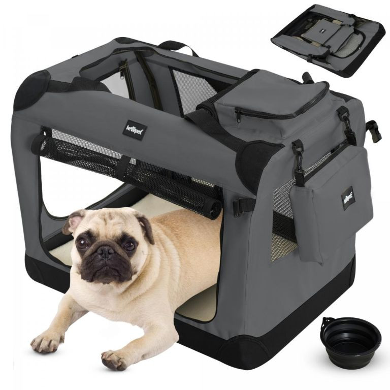Leopet Přepravní box pro psy S 49,5 x 34,5 x 35 cm antracit