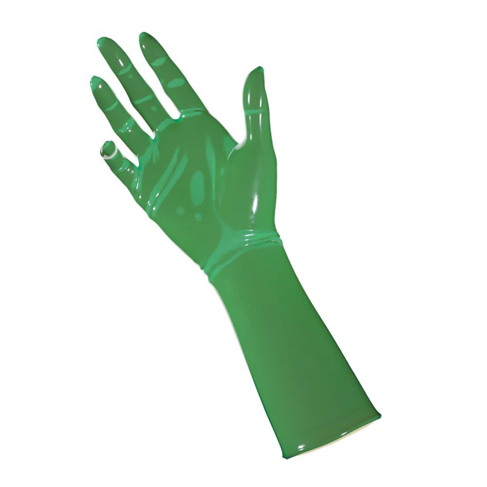 Latexové rukavice UniqDsn - M, transparentní olivově zelené