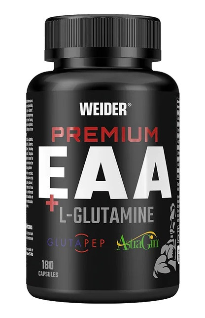 Weider Premium EAA + L-Glutamine 180 cps, esenciální aminokyseliny s l-glutaminem a rostlinnými extrakty