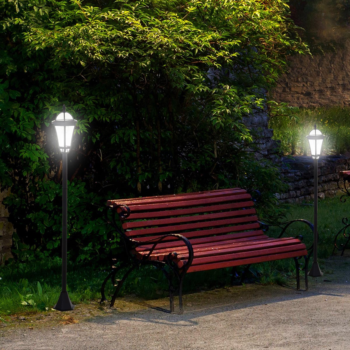 Outsunny Solární zahradní lucerna, 2 ks