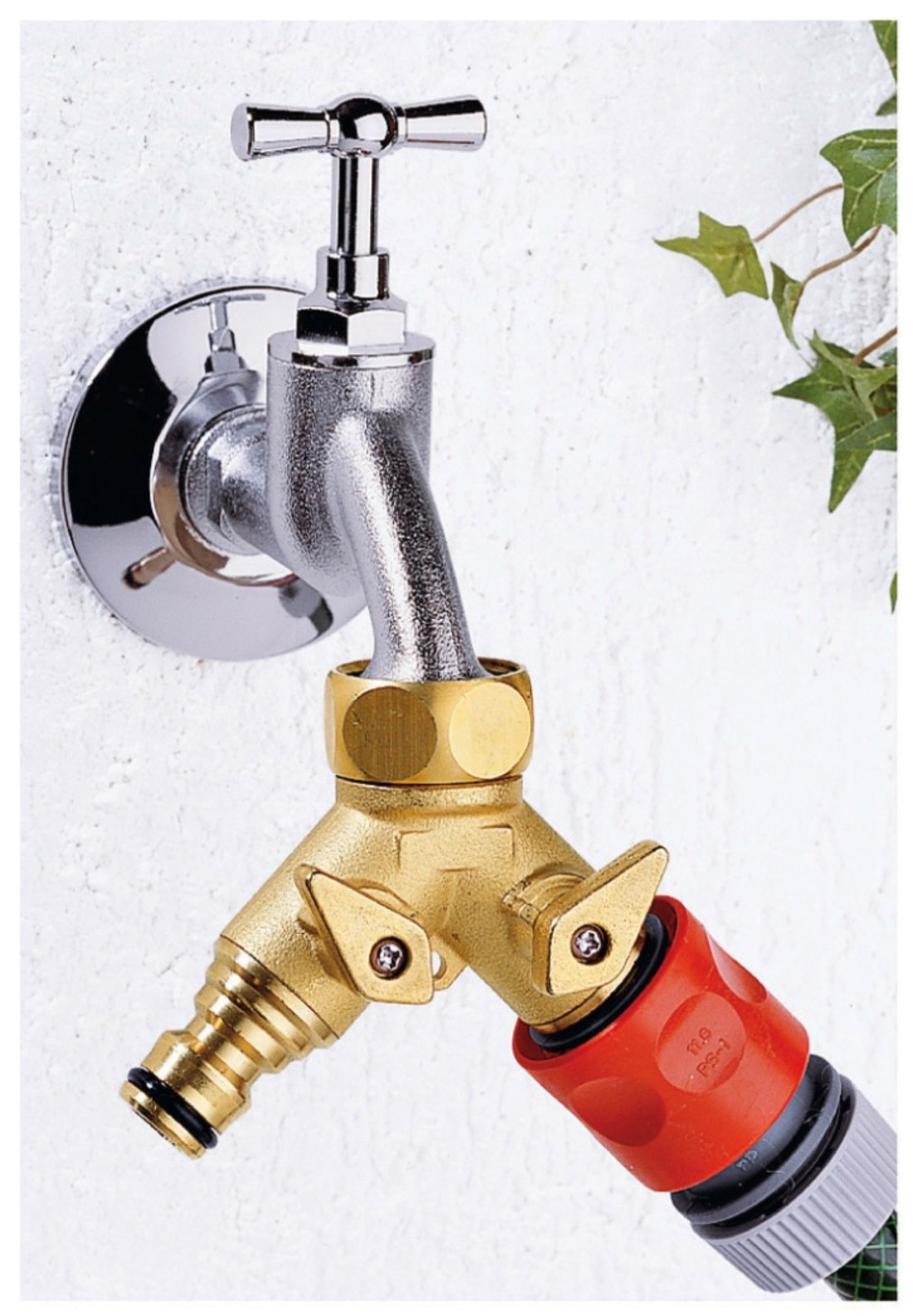 Die moderne Hausfrau Dvoucestný uzavíratelný rozbočovač, mosazný