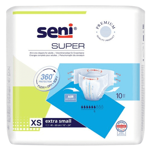 SENI SUPER X-SMALL KALHOTKY ABSORPČNÍ PRODYŠNÉ DENNÍ, BOKY 40-60CM,14