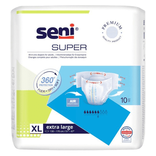 SENI SUPER X-LARGE KALHOTKY ABSORPČNÍ PRODYŠNÉ DENNÍ, BOKY 40-60CM,14