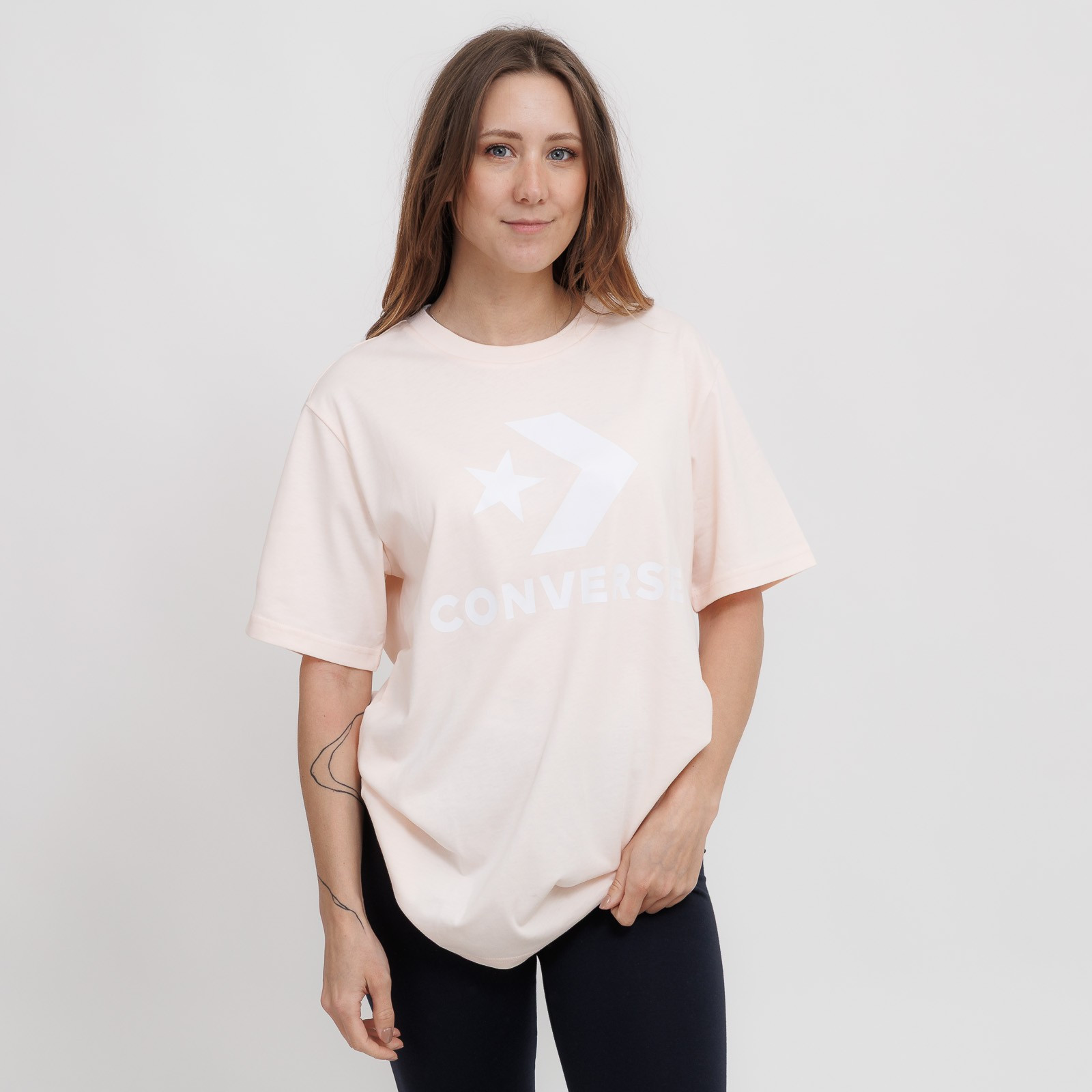 Converse Standard Fit Center Front Large Logo Star Chev SS Tee L